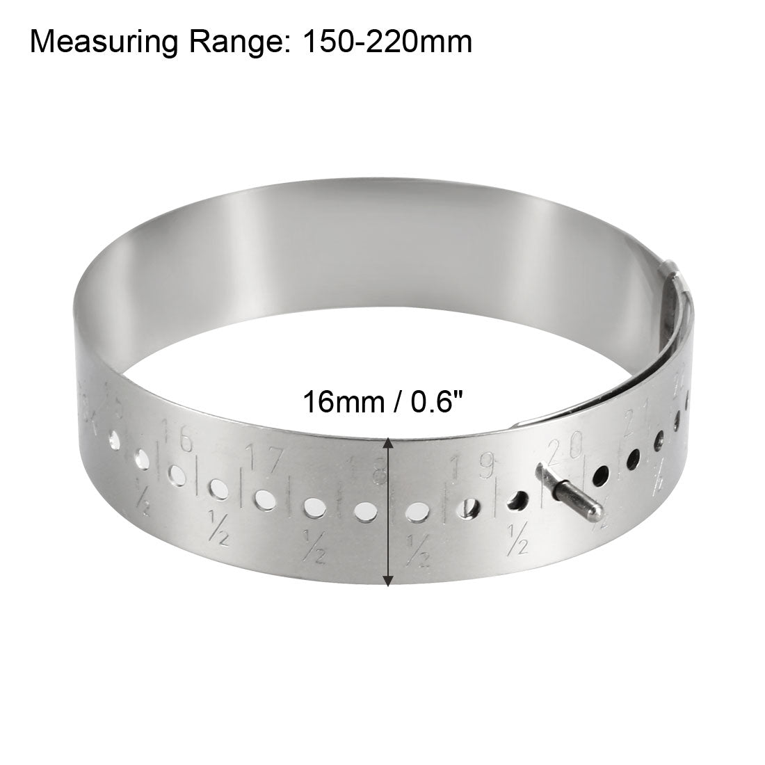 Harfington Bracelet Wrist Sizer Ruler 150-220mm Zinc Alloy Inch Metric Double Scale Hand Wristlet Watch Circle Measuring Tool for Men Women