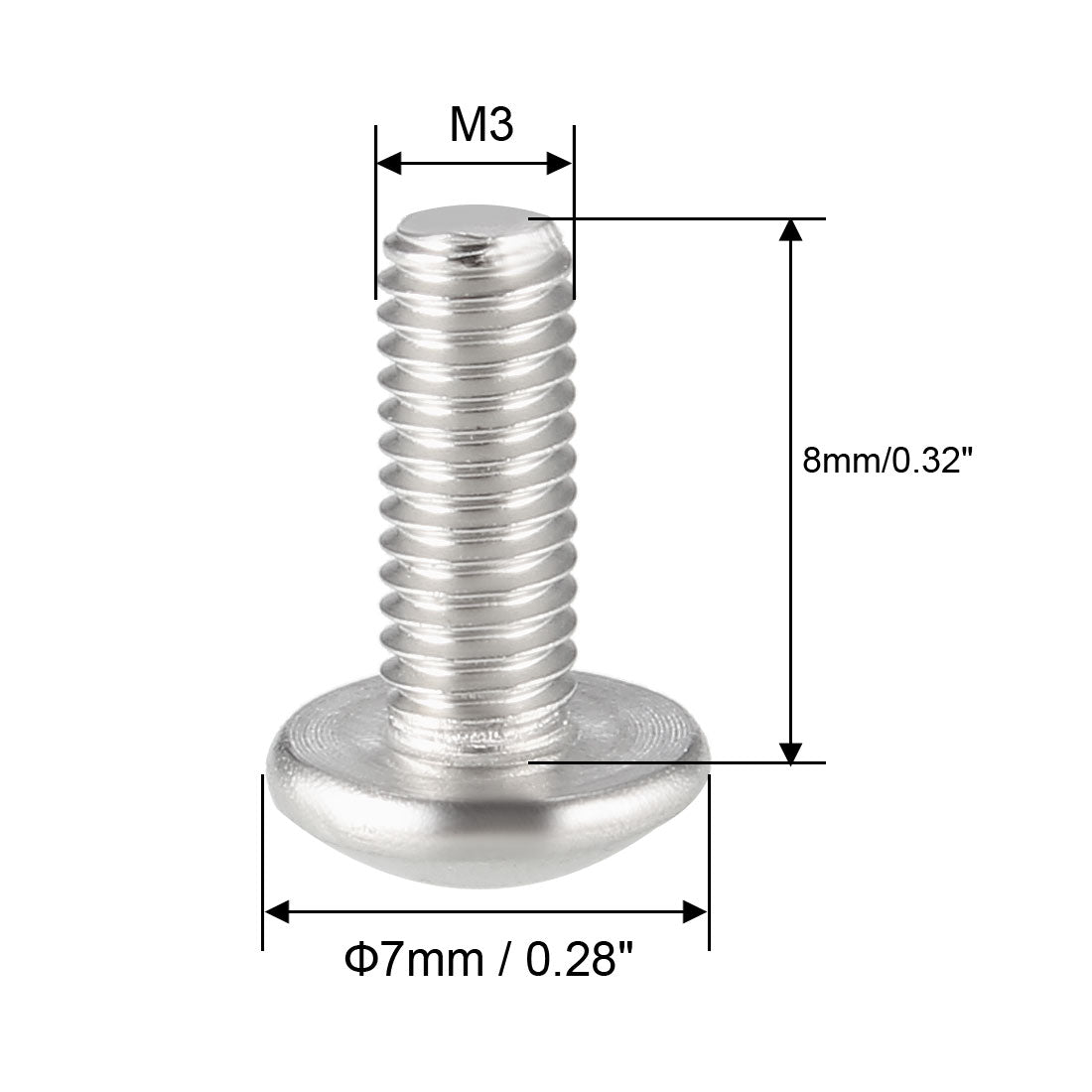 Harfington Machine Screws, Phillips Truss Head 304 Steel, Fasteners Bolt