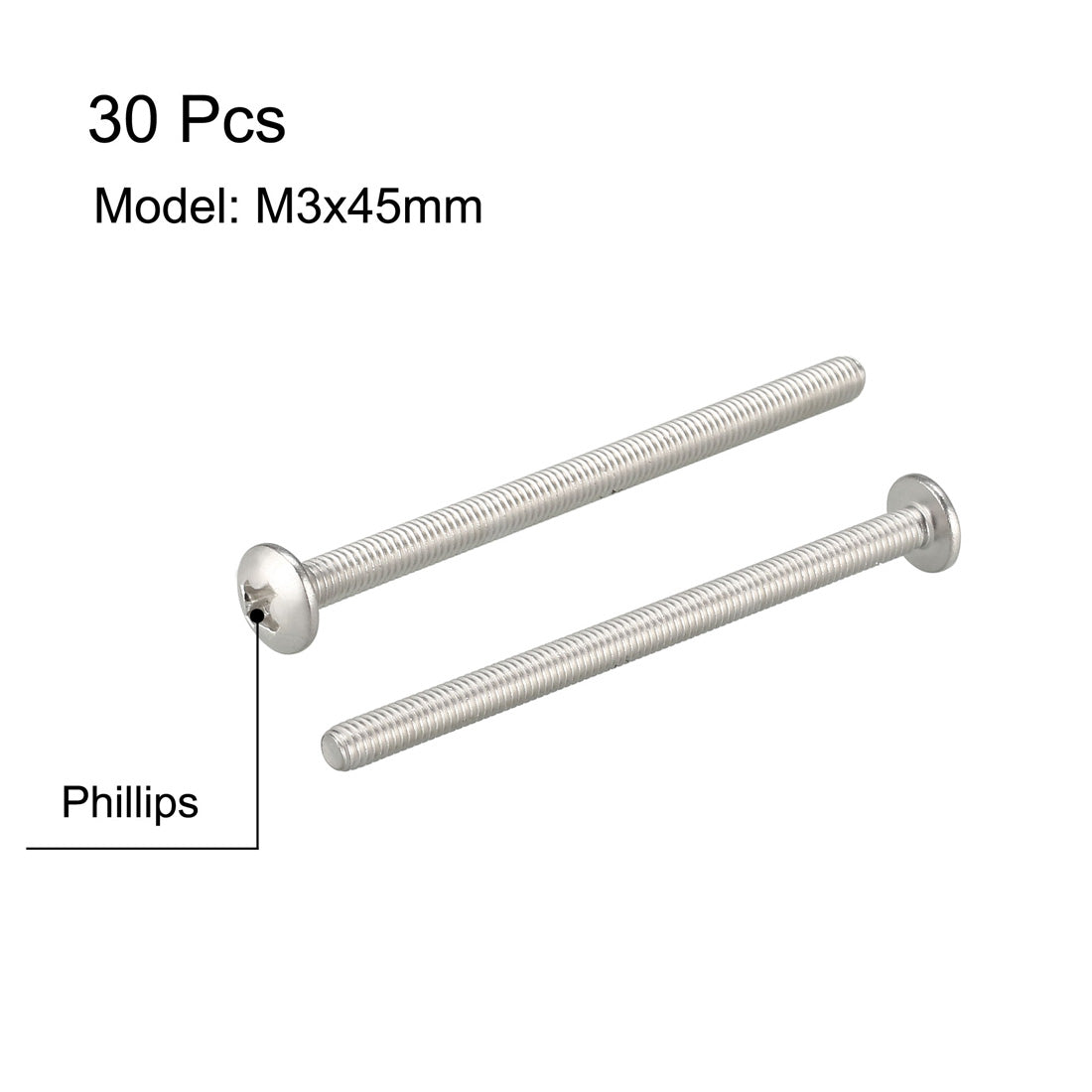 Harfington Machine Screws, Phillips Truss Head 304 Steel, Fasteners Bolt