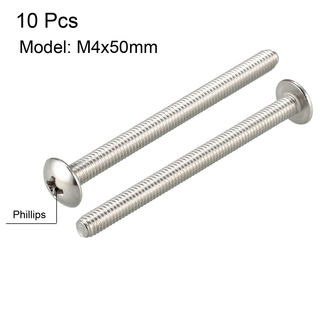 Harfington Machine Screws, Phillips Truss Head Screw, 304 Stainless Steel