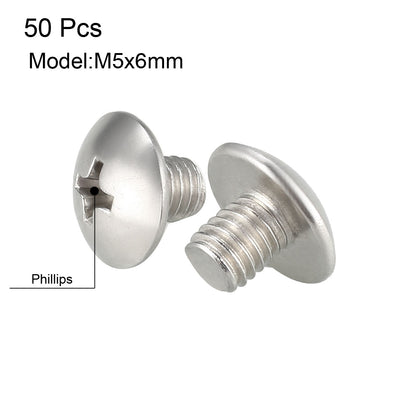 Harfington Machine Screw, Phillips Truss Head, 304 Stainless Steel