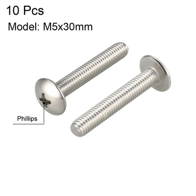 Harfington Machine Screws, Phillips Truss Head Screw, 304 Stainless Steel