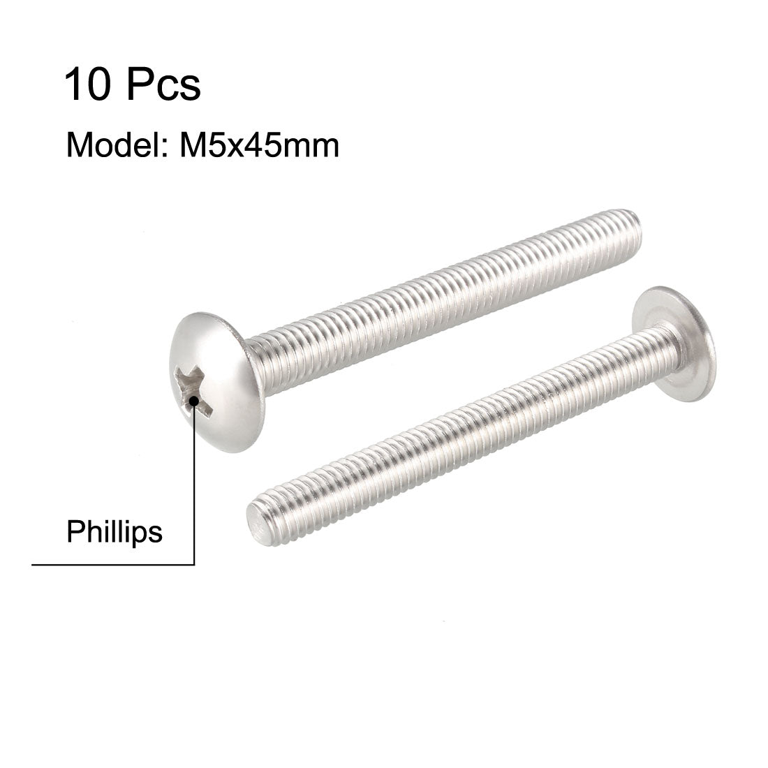 Harfington Machine Screws, Phillips Truss Head Screw, 304 Stainless Steel