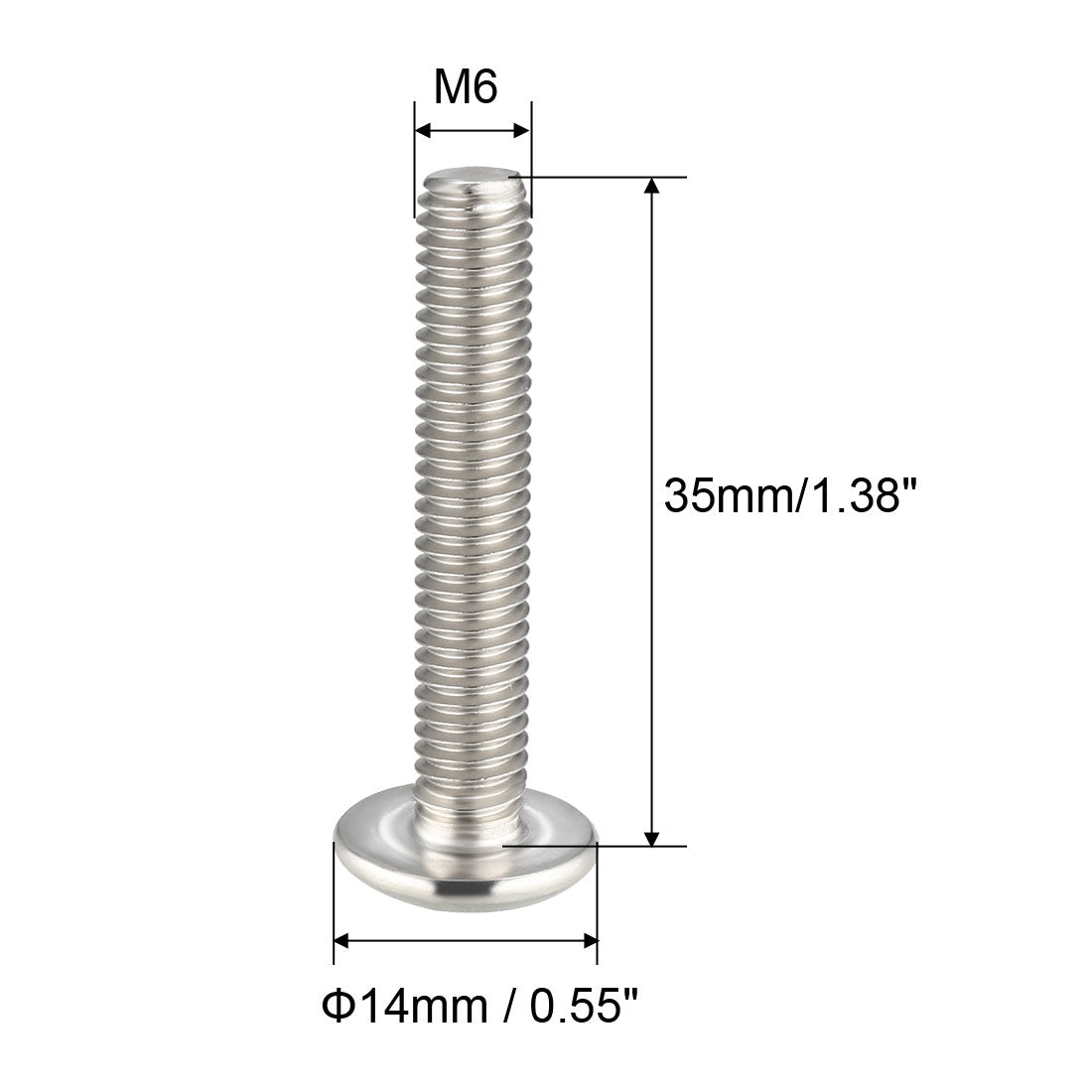 Harfington Machine Screws, Phillips Truss Head Screw, 304 Stainless Steel, Fasteners Bolts 5Pcs