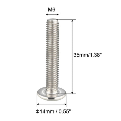 Harfington Machine Screws, Phillips Truss Head Screw, 304 Stainless Steel, Fasteners Bolts 5Pcs
