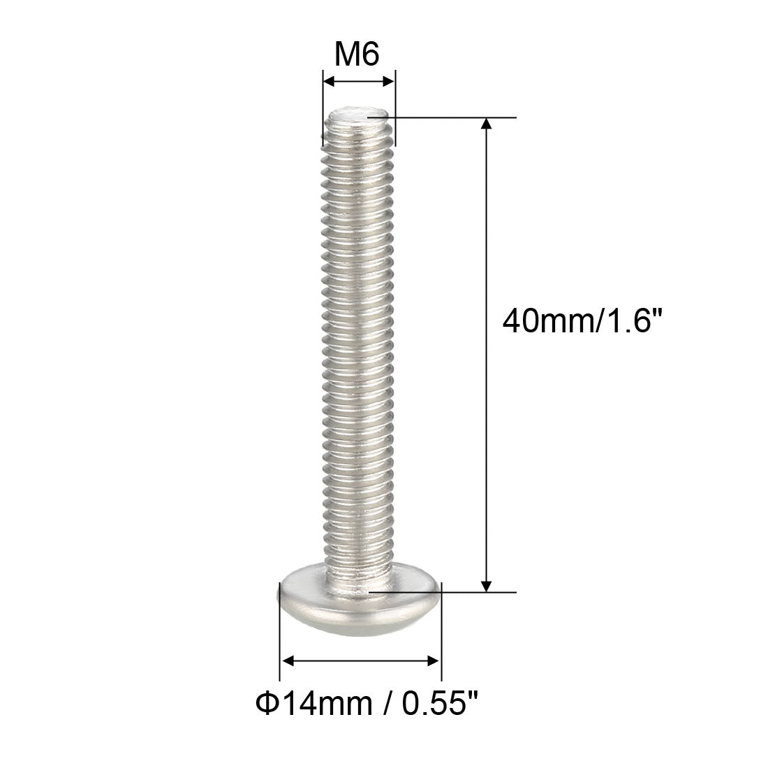 Harfington Machine Screws, Phillips Truss Head Screw, 304 Stainless Steel, Fasteners Bolts 5Pcs