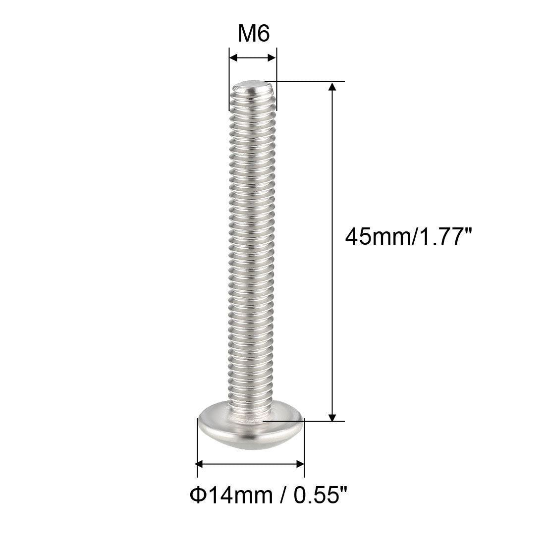 Harfington Machine Screws, Phillips Truss Head Screw, 304 Stainless Steel, Fasteners Bolts 5Pcs