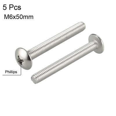 Harfington Machine Screws, Phillips Truss Head Screw, 304 Stainless Steel, Fasteners Bolts 5Pcs