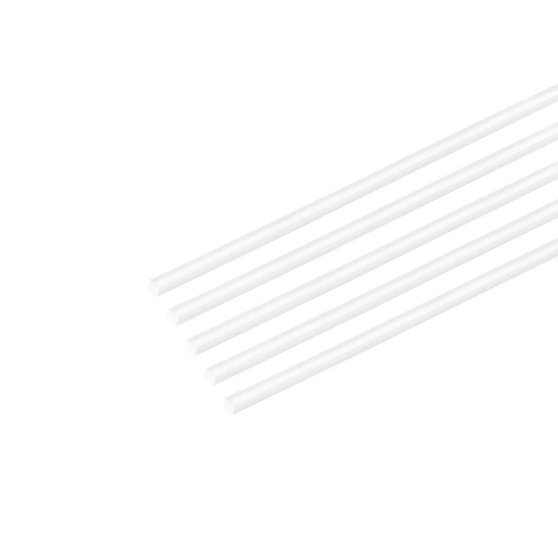 Harfington 0.5mm×0.5mm×20" ABS Plastic Square Bars Rod for Architectural Model Making 5pcs