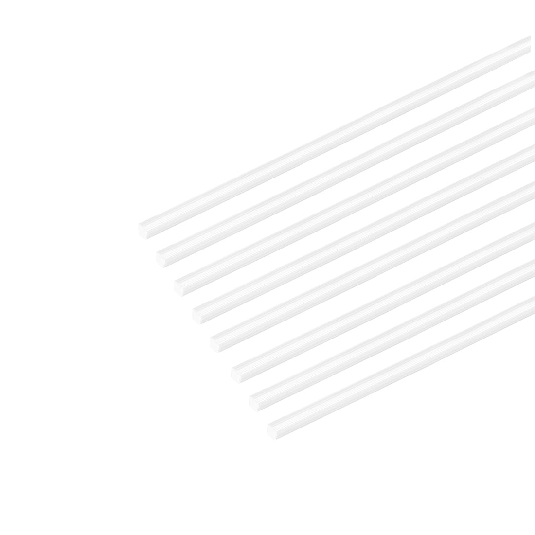 Harfington 0.5mm×0.5mm×20" ABS Plastic Square Bars Rod for Architectural Model Making 8pcs