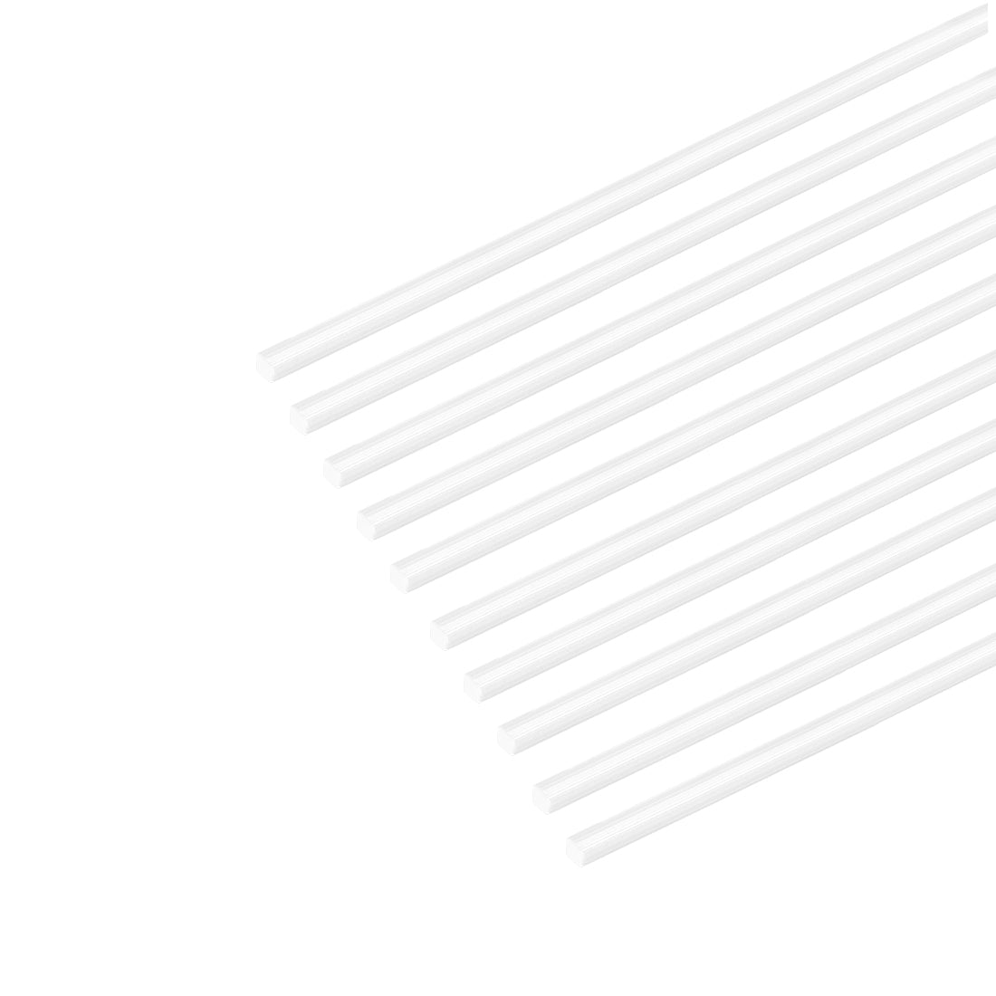 Harfington 0.5mm×0.5mm×20" ABS Plastic Square Bars Rod for Architectural Model Making 10pcs