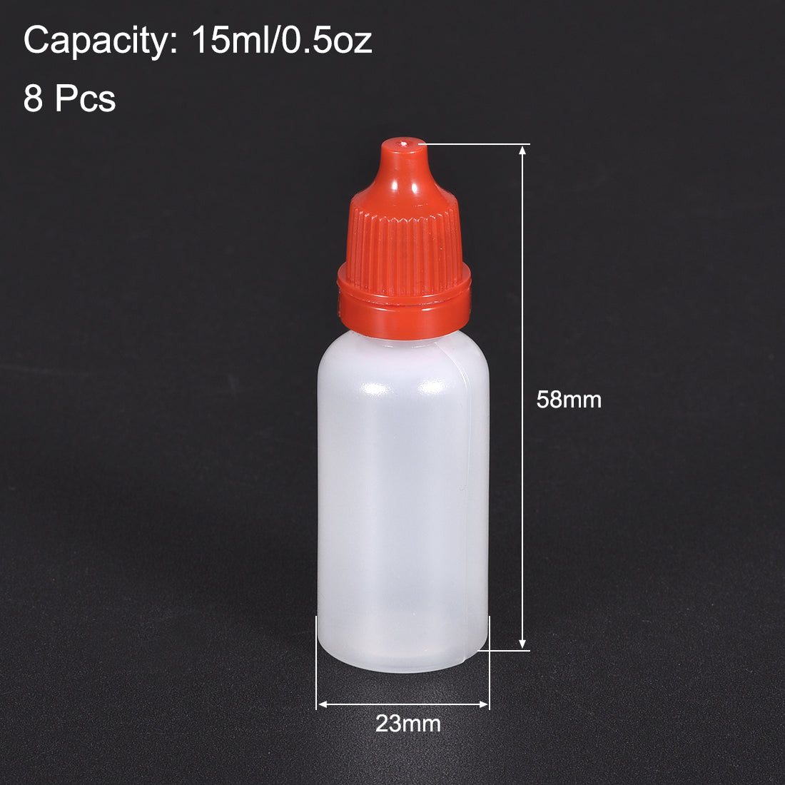 Harfington 15ml/0.5 oz Empty Squeezable Dropper Bottle Red 8pcs