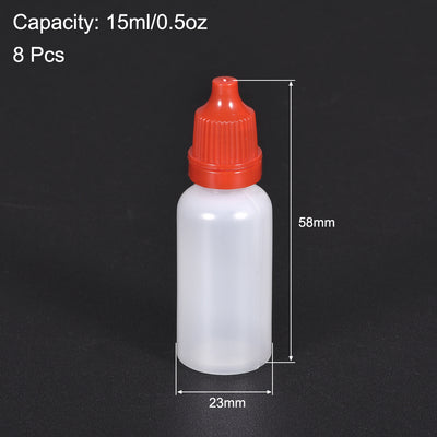 Harfington 15ml/0.5 oz Empty Squeezable Dropper Bottle Red 8pcs