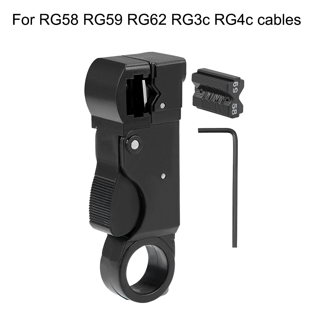 Harfington Rotary Coax Coaxial Cable Stripper Cutter Tool for RG58 RG59 RG62 RG3c RG4c, 3-Blades Model 2pcs