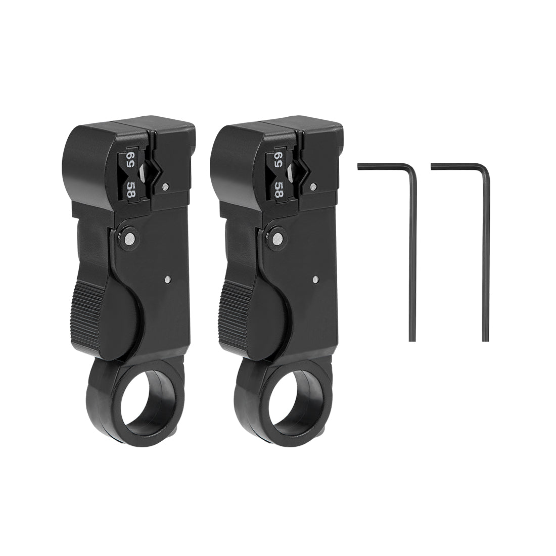 Harfington Rotary Coax Coaxial Cable Stripper Cutter Tool for RG58 RG59 RG62 RG3c RG4c, 3-Blades Model 2pcs