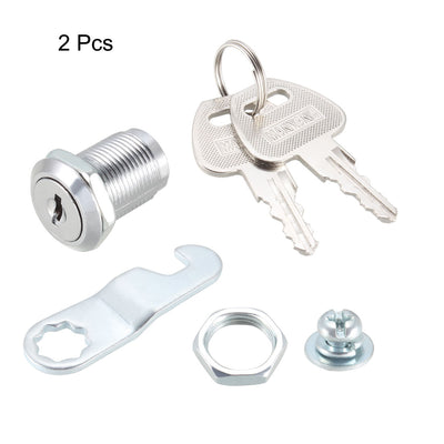 Harfington Cam Locks 25mm Cylinder Length for Max 5/8-inch Panel Keyed Different 2Pcs