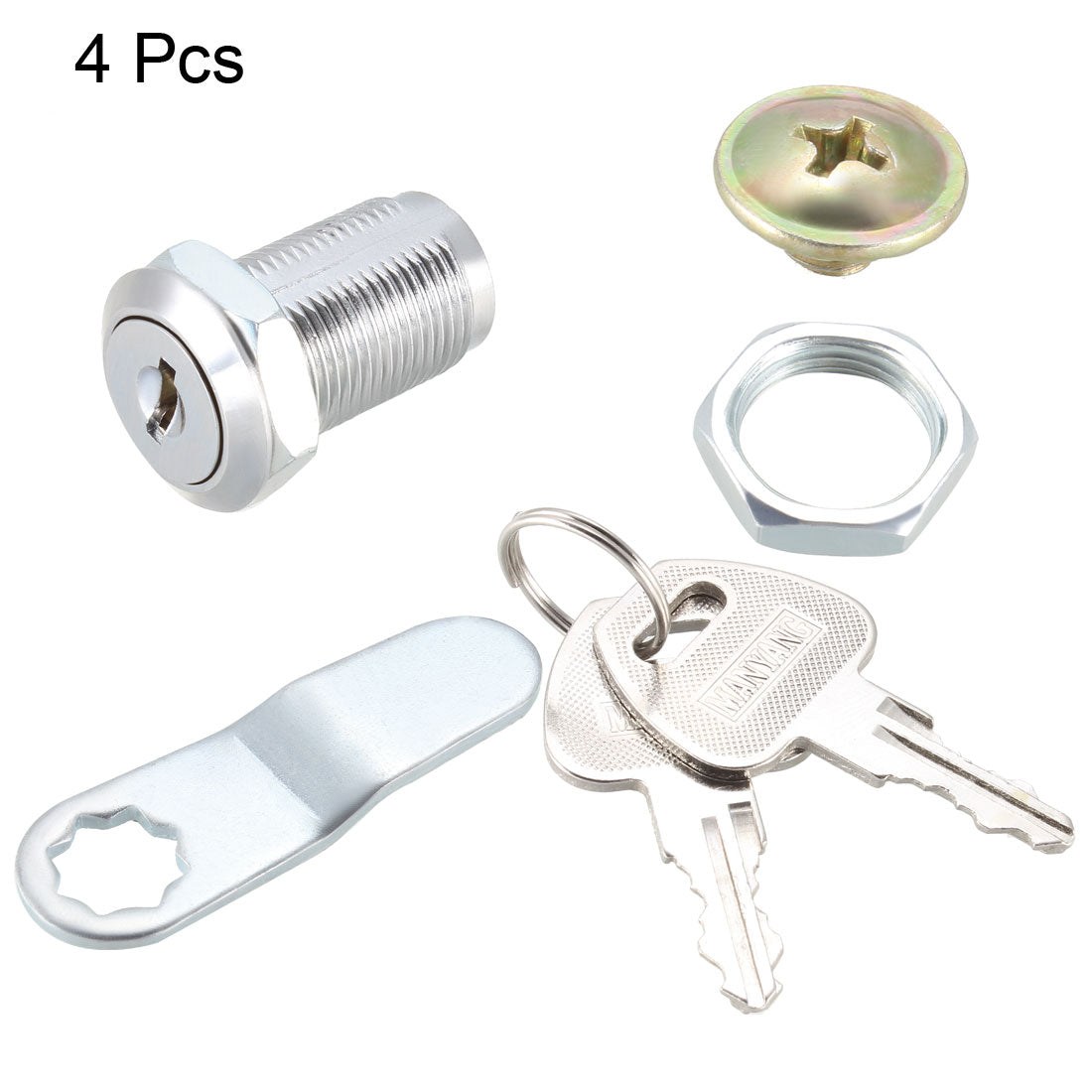 Harfington Cam Locks 30mm Cylinder Length Fit on Max 7/8-inch Panel Keyed Different 4Pcs