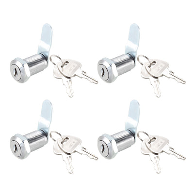 Harfington Cam Locks 30mm Cylinder Length Fit on Max 7/8-inch Panel Keyed Different 4Pcs