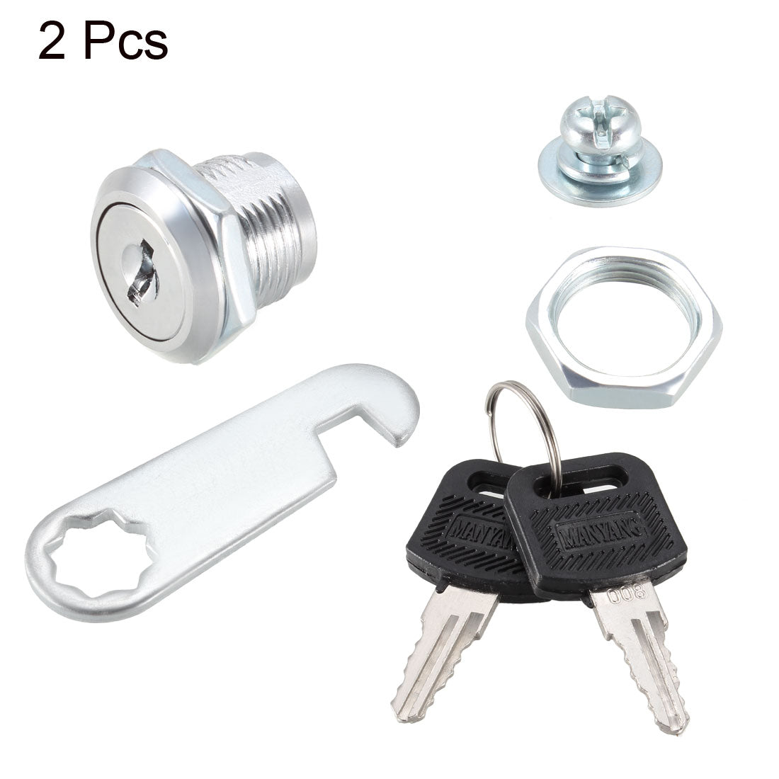 Harfington Cam Lock 16mm Cylinder Length Fit Up to 5/16-inch Thick Panel Keyed Alike 2Pcs