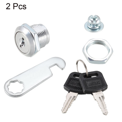 Harfington Cam Lock 16mm Cylinder Length Fit Up to 5/16-inch Thick Panel Keyed Alike 2Pcs