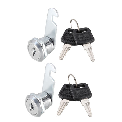 Harfington Cam Lock 16mm Cylinder Length Fit Up to 5/16-inch Thick Panel Keyed Alike 2Pcs