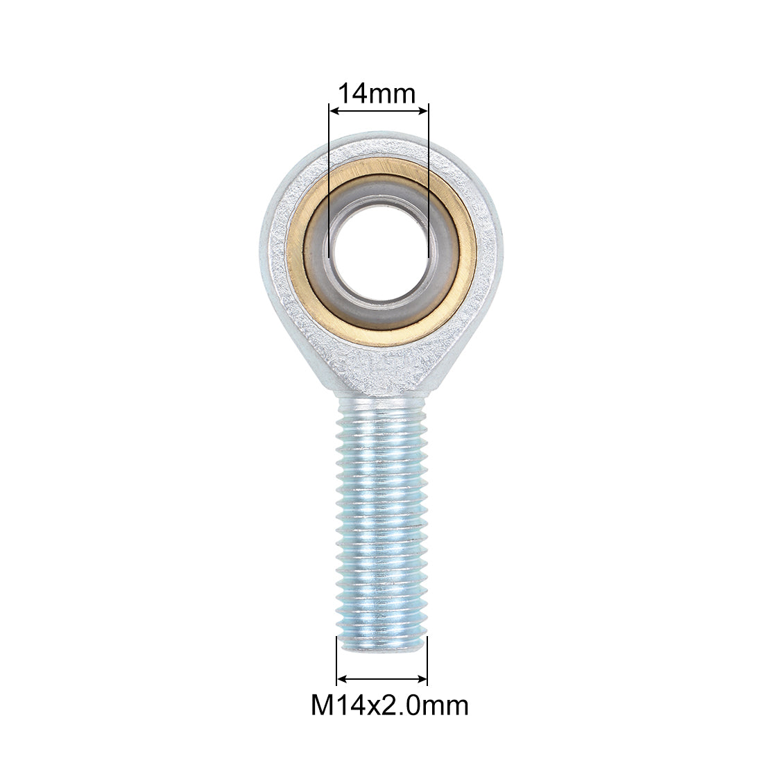Harfington 14mm Rod End Bearing M14x2.0mm Rod Ends Ball Joint Male Right Hand Thread 2pcs