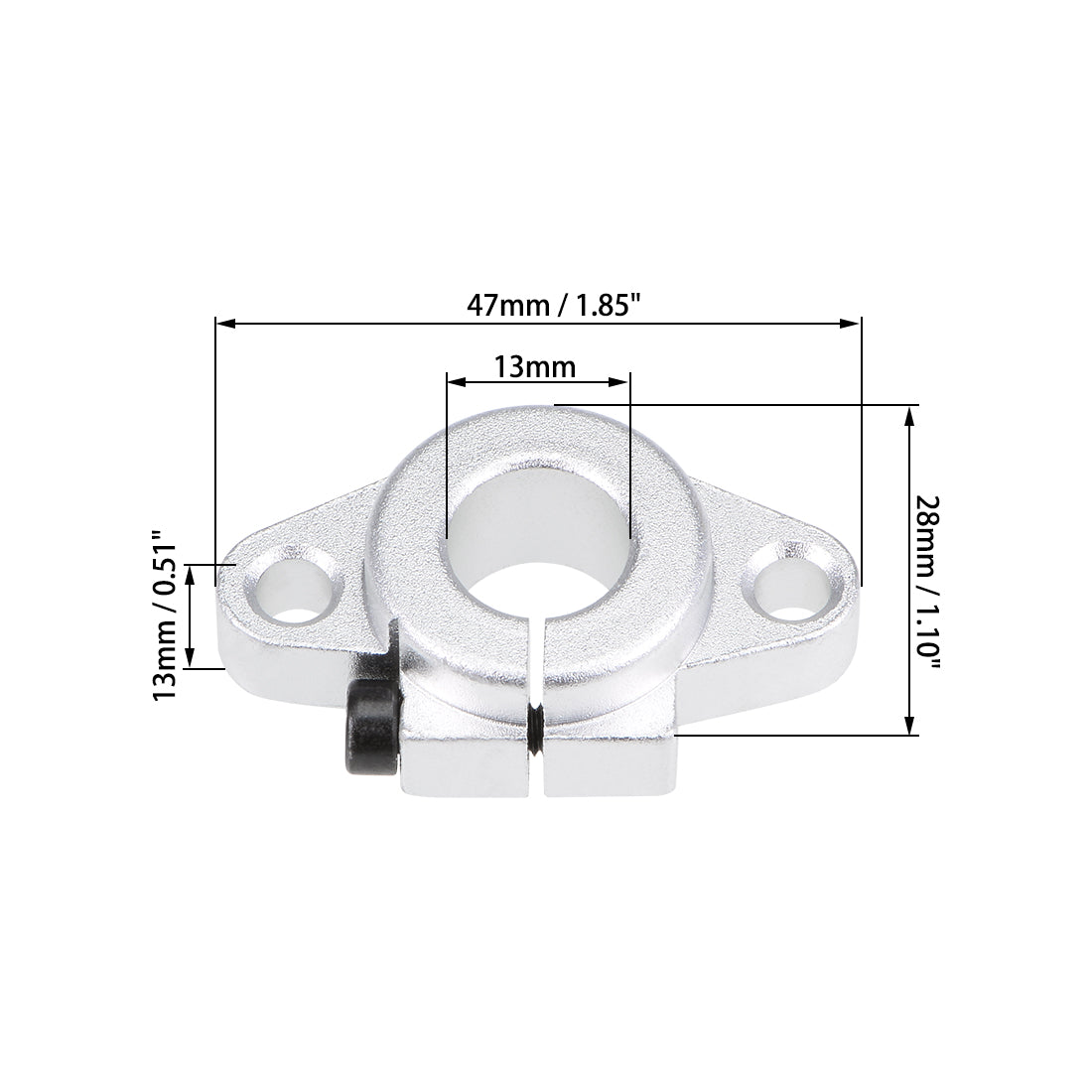 Harfington 13mm Shaft Support SHF13 Flange Mount Linear Motion Slide Rail Guide Blocks for CNC 3D Printer 4pcs