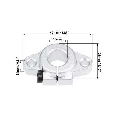 Harfington 13mm Shaft Support SHF13 Flange Mount Linear Motion Slide Rail Guide Blocks for CNC 3D Printer 4pcs