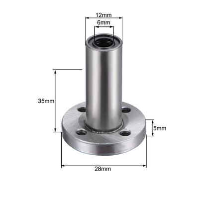 Harfington Uxcell Linear Motion Ball Bearings Extra Long Round Flange