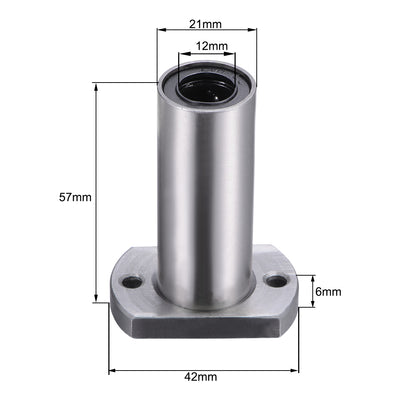 Harfington Uxcell Linear Motion Ball Bearings Extra Long Oval Flange