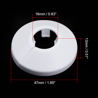 Harfington 16mm Pipe Cover PP Plastic Water Pipe Escutcheon White 4pcs