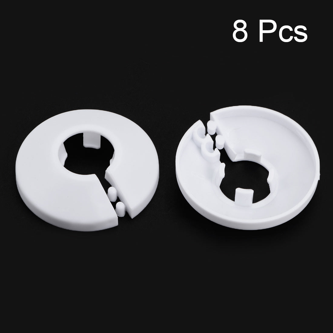 Harfington 16mm Pipe Cover Decoration PP Plastic Water Pipe Escutcheon White 8pcs