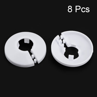 Harfington 16mm Pipe Cover Decoration PP Plastic Water Pipe Escutcheon White 8pcs