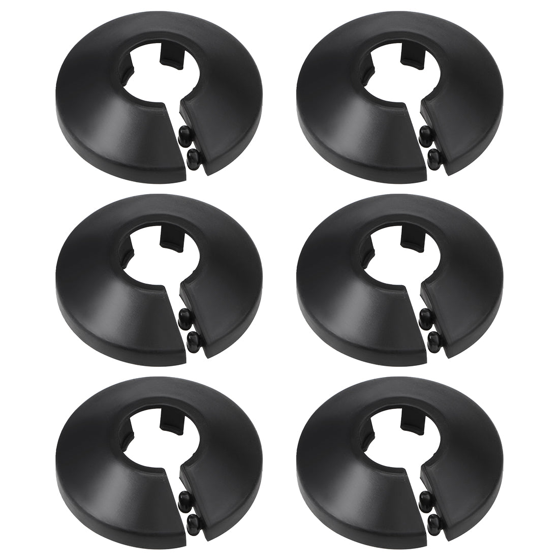 Harfington 15mm Pipe Cover Decoration PP Plastic Water Pipe Escutcheon Black 6pcs
