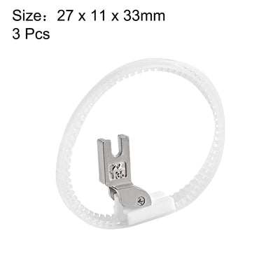 Harfington #T35 Sewing Machine Double Nylon Ring Presser Foot for High Shank,White 3pcs
