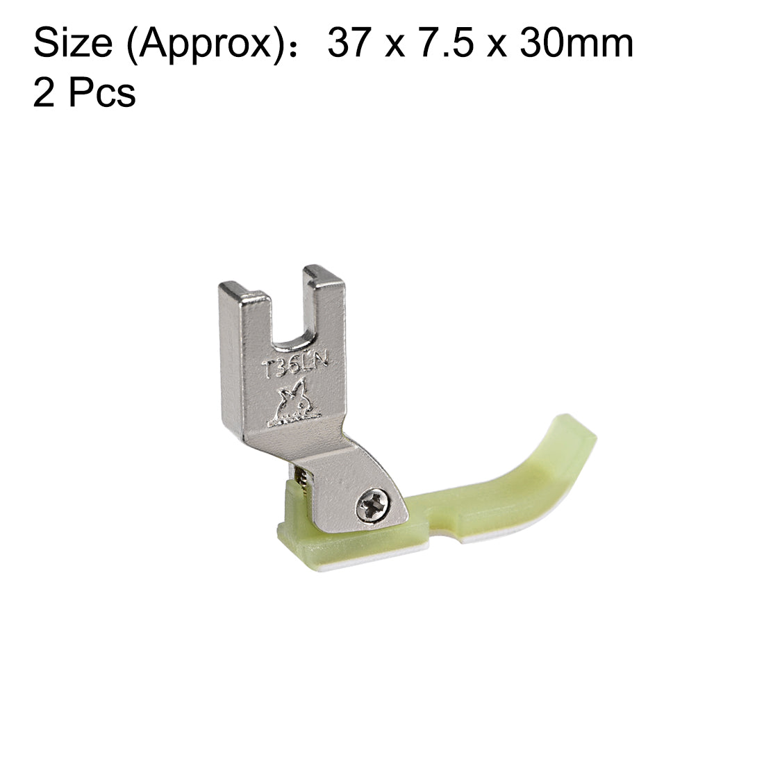 Harfington #T36LN Narrow Zipper Foot with Plastic Bottom Suitable for Most of Industrial Sewing Machines 2pcs