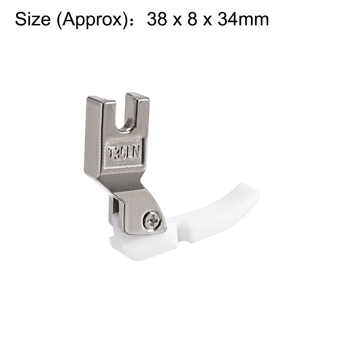 Harfington #T36LN Narrow Zipper Foot with Plastic Bottom Suitable for Most of Industrial Sewing Machines White