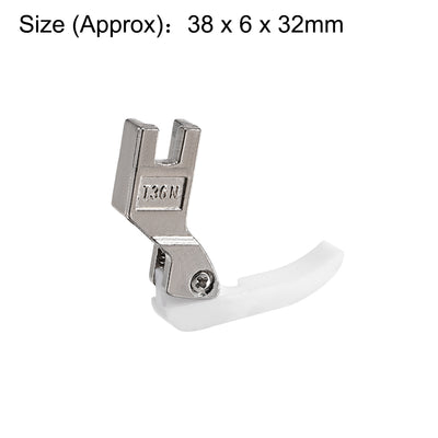 Harfington #T36N Narrow Zipper Foot with Plastic Bottom Suitable for Most of Industrial Sewing Machines White