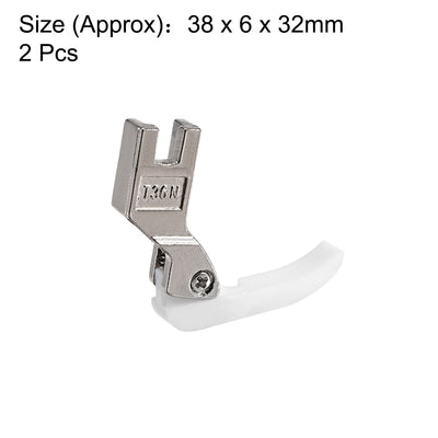 Harfington #T36N Narrow Zipper Foot with Plastic Bottom Suitable for Most of Industrial Sewing Machines White 2pcs