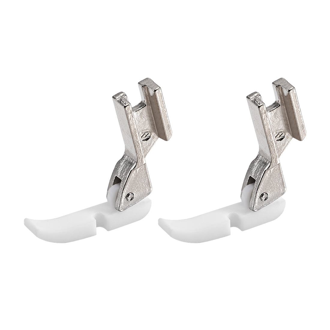 Harfington #T36N Narrow Zipper Foot with Plastic Bottom Suitable for Most of Industrial Sewing Machines White 2pcs