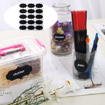 Harfington 180pcs Chalkboard Labels Water-resistant Reusable Blackboard Storage Stickers