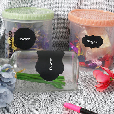 Harfington 180pcs Chalkboard Labels Water-resistant Reusable Blackboard Storage Stickers