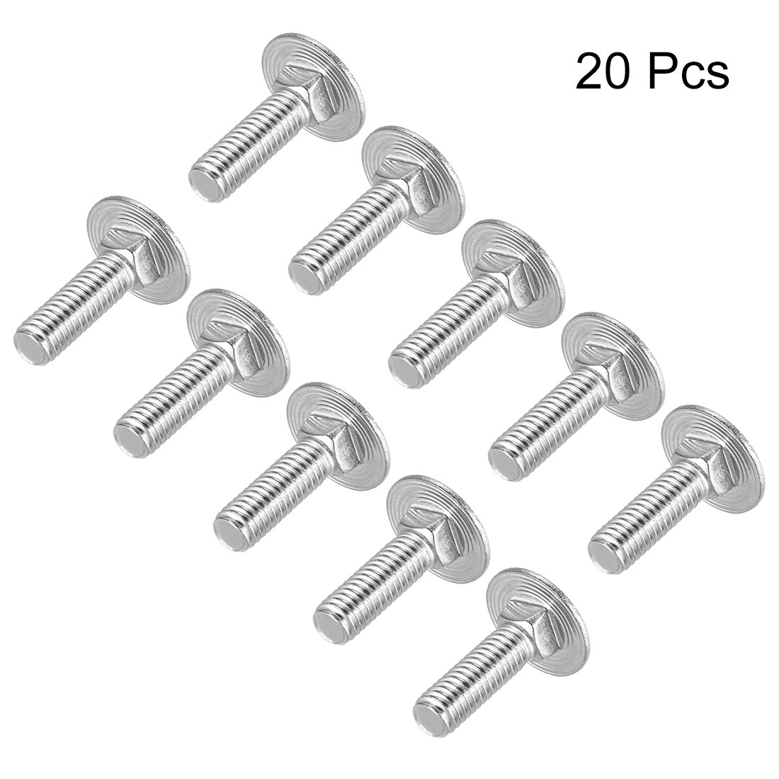 Harfington Carriage Bolts, Neck Carriage Bolt, Round Head, Square Neck, 304 Stainless Steel M6x20mm 20pcs
