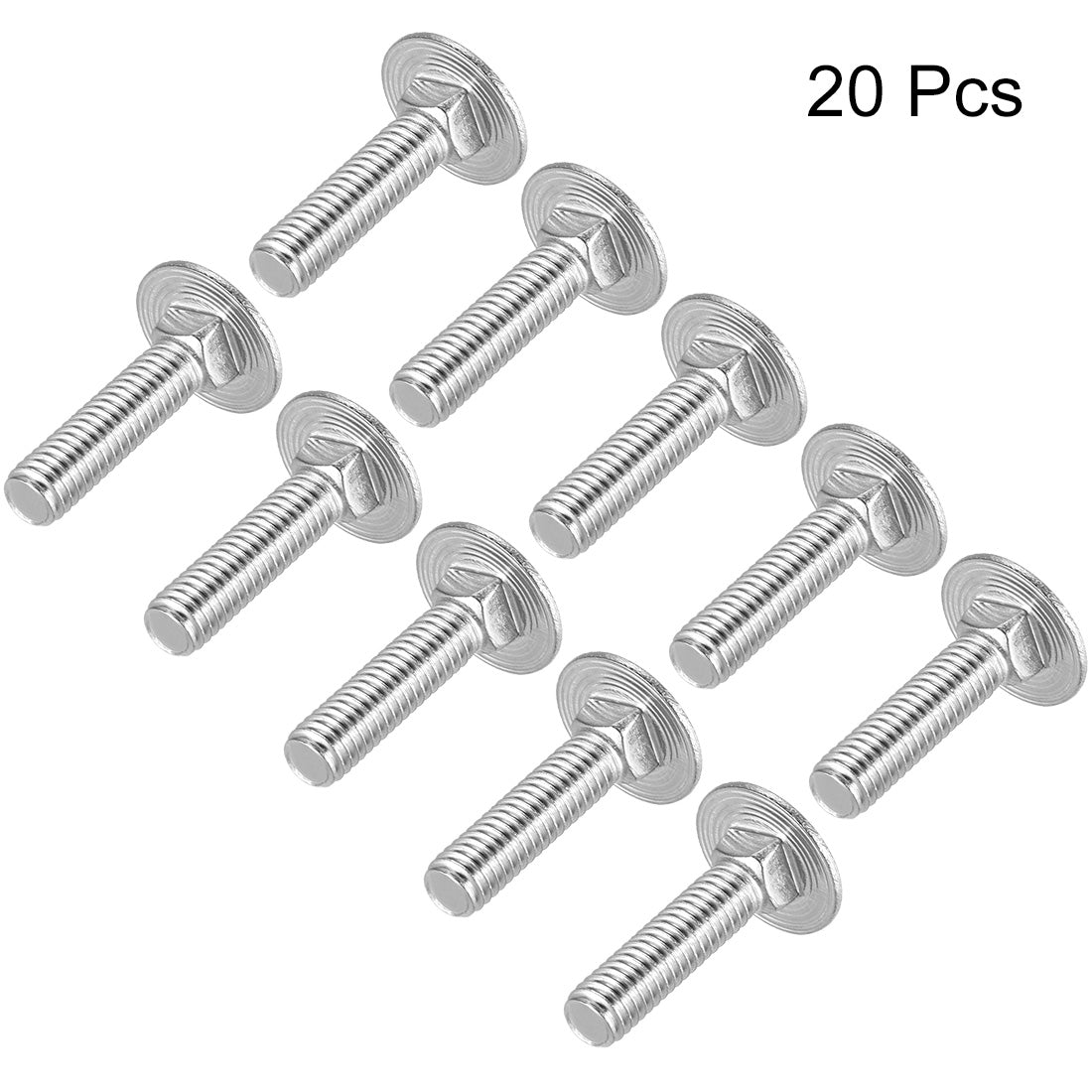 Harfington Carriage Bolts, Neck Carriage Bolt, Round Head, Square Neck, 304 Stainless Steel M6x25mm 20pcs