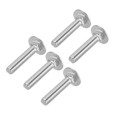 Harfington Carriage Bolts, Neck Carriage Bolt, Round Head, Square Neck, 304 Stainless Steel M6x35mm 5pcs