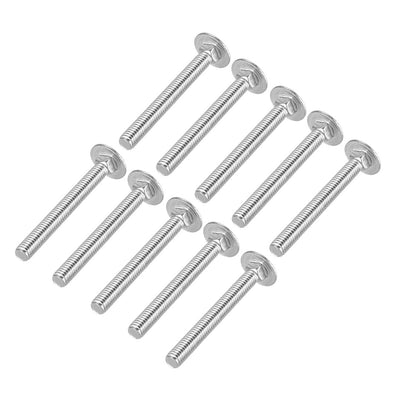 Harfington Carriage Bolts, Neck Carriage Bolt, Round Head, Square Neck, 304 Stainless Steel M6x55mm 10pcs