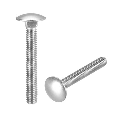 Harfington Carriage Bolts, Neck Carriage Bolt, Round Head, Square Neck, 304 Stainless Steel M6x55mm 5pcs