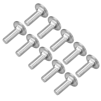 Harfington Carriage Bolts, Neck Carriage Bolt, Round Head, Square Neck, 304 Stainless Steel M8x25mm 10pcs