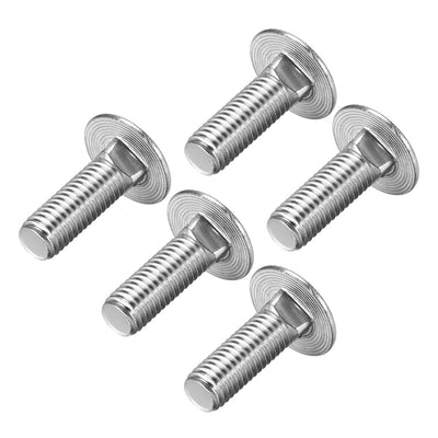 Harfington Carriage Bolts, Neck Carriage Bolt, Round Head, Square Neck, 304 Stainless Steel M10x25mm 5pcs