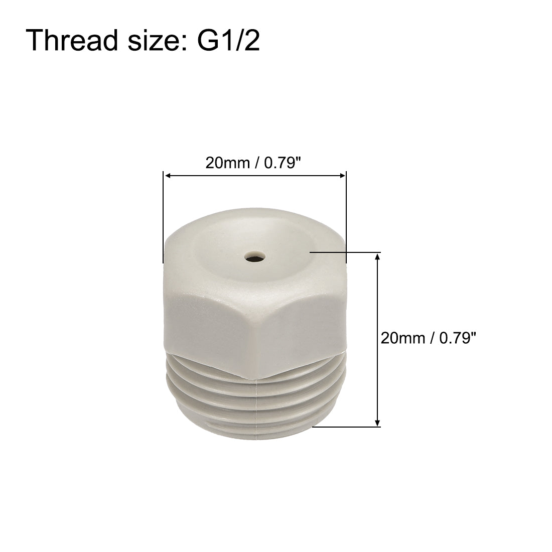 Harfington Mist Nozzle - G1/2 Male Thread PP Fine Atomizing Spray Tip